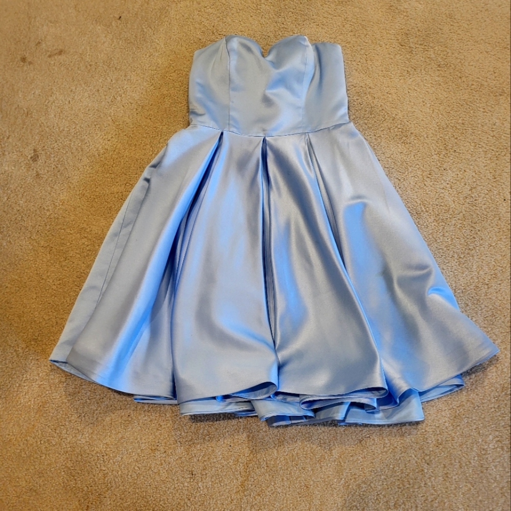 Beautiful baby blue satin party dress